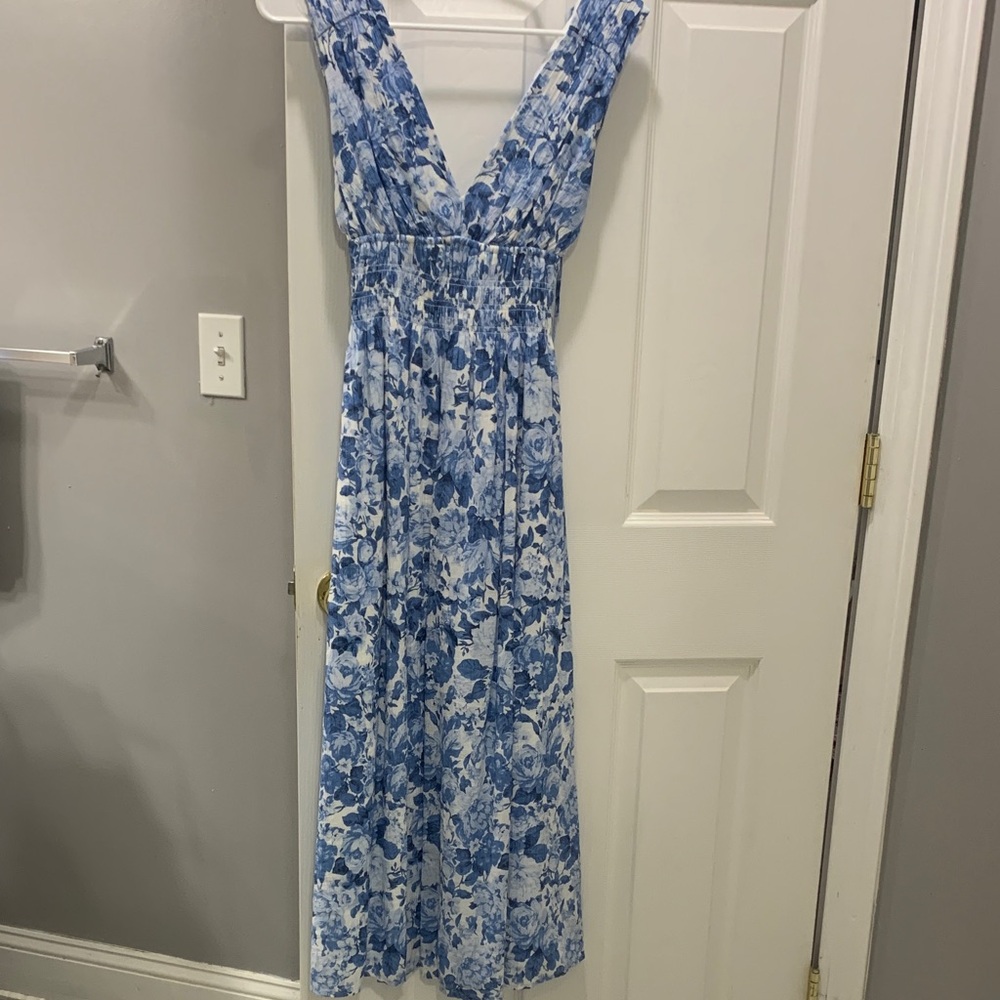 Abercrombie & Fitch Blue Floral Maxi Dress